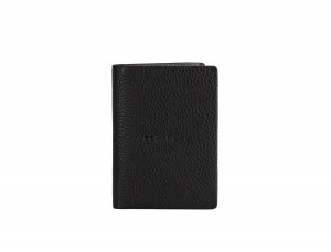 leather wallet for credit cards black front