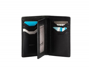 leather wallet for credit cards black inside