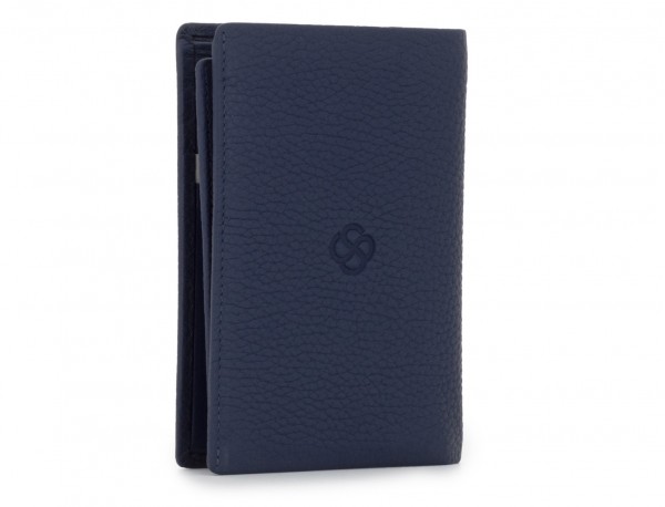 leather wallet for credit cards blue side