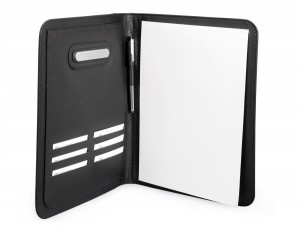 funda para tablet y blog de notas de cuero personalizado abierto