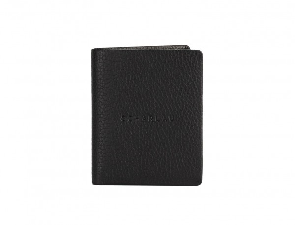 leather small wallet black front