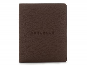 leather small wallet brown front