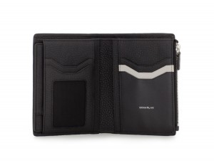 Leather wallet black open