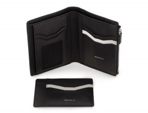 Leather wallet black credit card holder