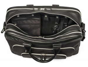 nylon and leather travel bag cabin size inside