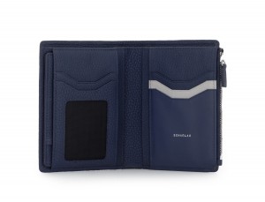 Leather wallet blu open