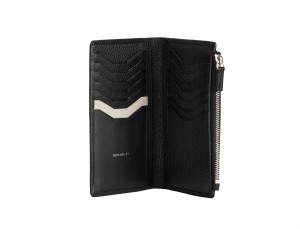 leather woman wallet black open