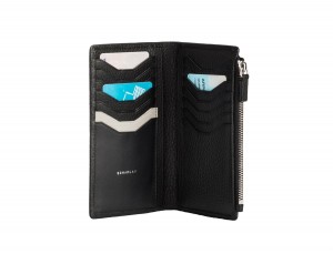 leather woman wallet black inside