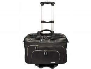nylon and leather travel bag cabin size trolley