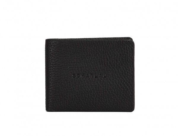mini leather wallet black front