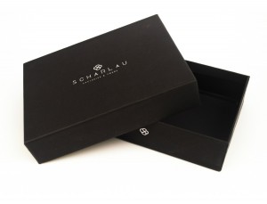 Mini portafoglio con portamonete in pelle nero box