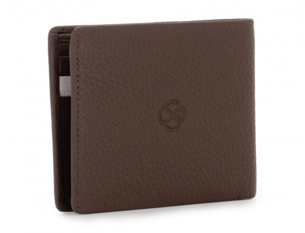 mini leather wallet brown side