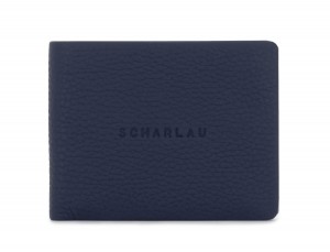 mini leather wallet blue front