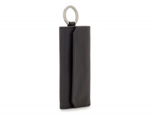 leather key holder black  side