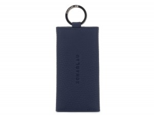 leather key holder blue front