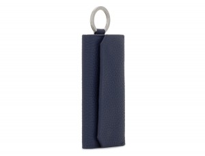 leather key holder blue side