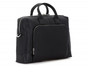 Leather briefbag in black side