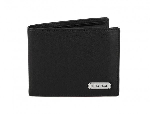 leather wallet for men in black front