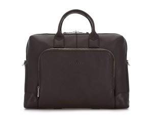 Leather briefbag in brown front
