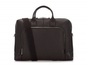 Leather briefbag in brown shoulder